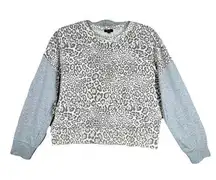Rails Shirt Womens Medium Gray Cheetah Alice Sweatshirt Casual Basic Edgy Grunge