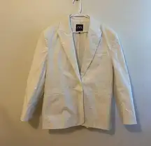 ZARA Women’s Oversized White and Black Pinstriped Blazer Size XS/S