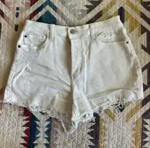 White High Waisted Shorts