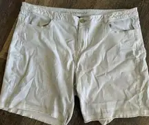 Lane Bryant Bermuda Jean Denim Shorts Size 28 White