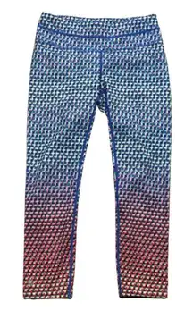 Athleta Multi Vivid Sonar Capri Running Leggings‎ W/ Pockets Geometric Sz XS
