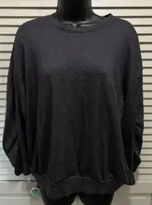 Torrid Dark Grey Sparkle Long Gathered Sleeve Sweater‎ Size 0 Band Hem