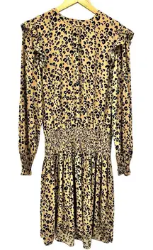 Scotch and Soda Magical Altitudes Leopard Mini‎ Dress Long Sleeve Size Medium