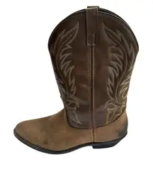 Laredo Brown Leather Pull‎ On Western Boots Women's Size 10 Lea Vamp Fox