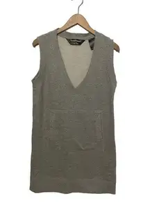 Norma Kamali Women’s Medium Gray Sleeveless Cotton V-neck Sweatshirt Dress