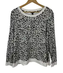 Talbots Womens Leopard Print Pullover Size 1X Long Sleeve Comfort Cozy Casual‎