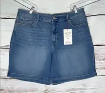 Gloria Vanderbilt NWT Size 16 Blue Flex Denim Classic Rise Amanda Jean Shorts