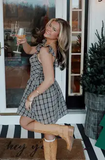 Plaid mini dress