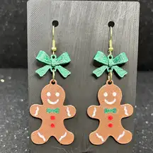 Gingerbread Bow Earrings | Gold Tone Accents ✨