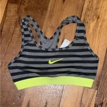 Nike Women Athletic Stripe Dri-fit Gray Sports Bra Size XS