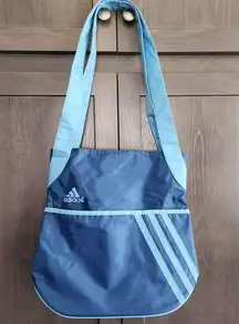 Adidas  Crossbody Shoulder Strap Nylon Light Gym Travel Tote Shopper Bag Blue