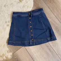 Free people a line button down Jean skirt