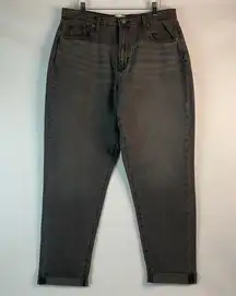 Universal Thread Mom Jeans High Rise Tapered Leg Denim Black/Gray Wash Sz 10 NWT