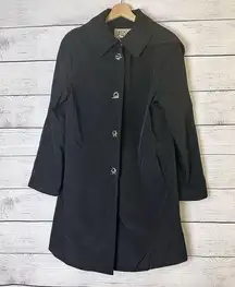 FOG By London Fog Women's Black Hooded Jacket Size Medium Trench Coat