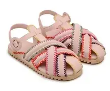 Farm Rio Zigzag Stitch Sandal in Off White NWT Size 9