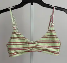 Women's Aerie Striped Bikini Top‎ Size M Green