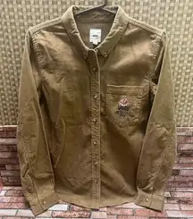 VANS Women’s Overtime Rose Brown corduroy button Shirt M