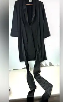 ASOS 12 Classic Wrap Satin Trim Mini Dress - Black Formal