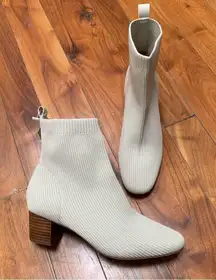 JOIE x Revolve Neely Ivory Sock Ribbed Knit Ankle Booties 9.5