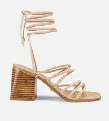 NWOB Raye Womens Voyage Heel Suede Square Toe Wrap Up Ankle Tie Size 7 E9