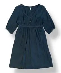 Old Navy Black Cotton Dress Women’s Small Empire Waist Knee‎ Length Pockets