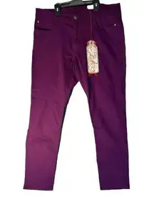 Elite Jeans Purple Womens Size 15/16 Skinny Fit Straight Leg New With Tags