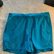 Title Nine Women's Blue Active Shorts Size L Standard Elastic Waistband