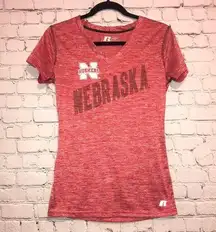 Russel Nebraska Huskers V Neck Tee Shirt