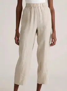 NEW Quince 100% European Linen Pants Trousers Size Large Flax Beige Tan NWT