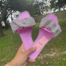 New Juicy Couture Pink Sparkly 
Flat slide sandals 
New with tags 
Size 7
