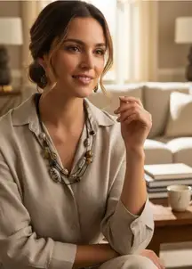 new Chico’s ❁ Boho Glass Bead Beach Necklace + Earring Set ❁ Animal Print ❁ Chic