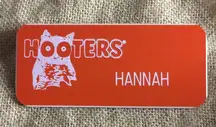 New Hooters Girl Uniform Name Tag “Hannah” Halloween Costume Accessory
