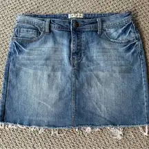 Women’s Denim Jean Mini Skirt Distressed