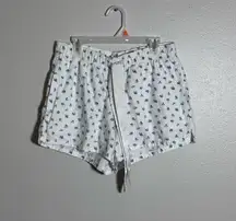 Hollister Women Elastic Waist Sleep Pajama Shorts White Floral size S
