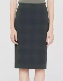 Rag & Bone Green Plaid Textured Stretch Pencil Skirt Zippered Back Womens Sz 4