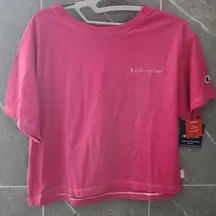 NWT Champion Authentic Athletic Hot Pink Barbie Cropped Short Sleeve Shirt Small