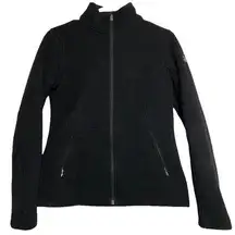 Spyder Sweater Mock Neck Full Zipper Long Sleeve Zipper Pocket Black Small