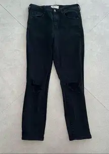 Pac Sun High Rise Skinniest Ankle Black Manufacture Distressed Jeans, size 28