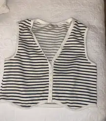 striped vest crop top