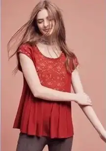 Anthropologie Akemi + Kin Arcana Women Small Boho‎ embroidered Top