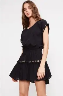 MISA Los Angeles Millie Ruffle Grommet Dress in Black