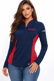 New England Patriots Fanatics Iconic Marble Clutch Half-Zip Pullover Jacket NWT