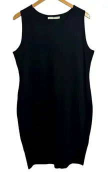 Peruvian Connection Dress Women XL Black Pima Cotton Lagenlook Minimal Modest