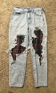 Plaid patchwork American Outfitters Jeans