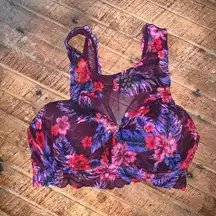Victoria’s Secret Pink lacy coconutgirl tropical XS racer back bralette