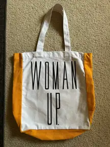 Woman Up reusable tote bag