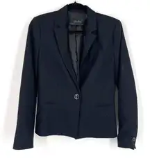 Zara Basic Women's Single Button Lined Long Sleeve Blazer Jacket Black Size 6‎