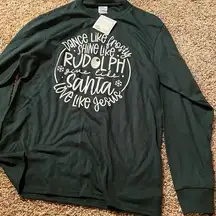 Port & Company long sleeve Christmas holiday T-shirt adult size M