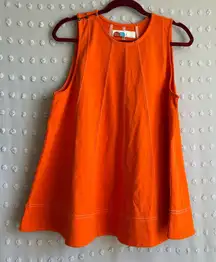 Free People Beach Oversized Cotton Paneled Sleeveless Top Sz‎ M Orange