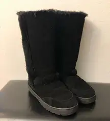 Style & CO Warm black suede boots with fur